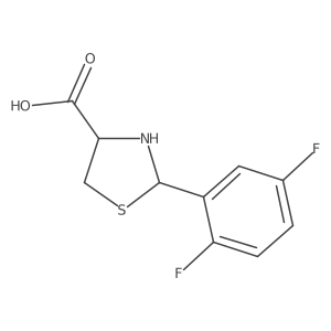 (4S)-2-(2,5-difluorophenyl)-1,3-thiazolidine-4-carboxylic acid结构式