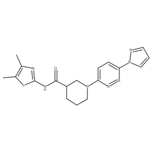 N-(4,5-dimethyl-1,3-thiazol-2-yl)-1-[6-(1H-pyrazol-1-yl)pyridazin-3-yl]piperidine-3-carboxamide结构式