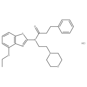 N-(4-ethoxybenzo[d]thiazol-2-yl)-N-(2-morpholinoethyl)-3-phenylpropanamide hydrochloride结构式