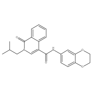 N-(2,3-dihydro-1,4-benzodioxin-6-yl)-2-(2-methylpropyl)-1-oxo-1,2-dihydroisoquinoline-4-carboxamide结构式