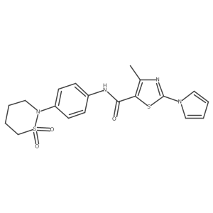 N-[4-(1,1-dioxido-1,2-thiazinan-2-yl)phenyl]-4-methyl-2-(1H-pyrrol-1-yl)-1,3-thiazole-5-carboxamide结构式