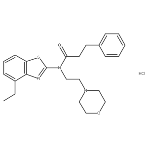 N-(4-ethylbenzo[d]thiazol-2-yl)-N-(2-morpholinoethyl)-3-phenylpropanamide hydrochloride Structure