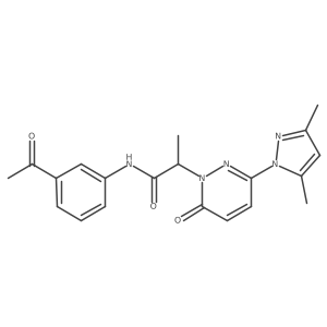 N-(3-acetylphenyl)-2-(3-(3,5-dimethyl-1H-pyrazol-1-yl)-6-oxopyridazin-1(6H)-yl)propanamide结构式