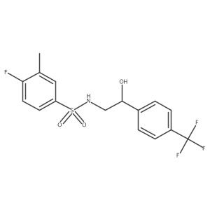 4-fluoro-N-(2-hydroxy-2-(4-(trifluoromethyl)phenyl)ethyl)-3-methylbenzenesulfonamide Structure