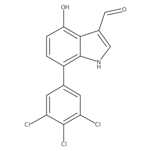 4-Hydroxy-7-(3,4,5-trichlorophenyl)indole-3-carboxaldehyde Structure