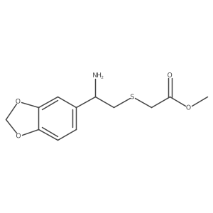 Acetic acid, 2-[[2-amino-2-(1,3-benzodioxol-5-yl)ethyl]thio]-, methyl ester Structure