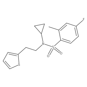 N-cyclopropyl-4-fluoro-2-methyl-N-(2-(thiophen-2-yl)ethyl)benzenesulfonamide Structure