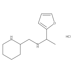 1-(furan-2-yl)-N-(piperidin-2-ylmethyl)ethanamine hydrochloride结构式