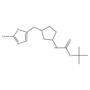 (S)-tert-butyl (1-((2-chlorothiazol-5-yl)methyl)pyrrolidin-3-yl)carbamate结构式