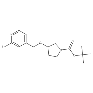 (S)-tert-butyl 3-((2-bromopyridin-4-yl)methoxy)pyrrolidine-1-carboxylate Structure