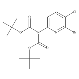 Di-tert-butyl (6-bromo-5-chloropyridin-2-yl)iminodicarbonate结构式
