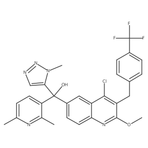 (4-chloro-2-methoxy-3-(4-(trifluoromethyl)benzyl)quinolin-6-yl)(2,6-dimethylpyridin-3-yl)(1-methyl-1H-1,2,3-triazol-5-yl)methanol结构式