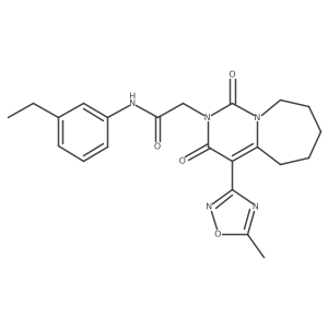 N-(3-ethylphenyl)-2-[4-(5-methyl-1,2,4-oxadiazol-3-yl)-1,3-dioxo-3,5,6,7,8,9-hexahydropyrimido[1,6-a]azepin-2(1H)-yl]acetamide结构式