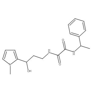 N1-(3-hydroxy-3-(1-methyl-1H-pyrrol-2-yl)propyl)-N2-(1-phenylethyl)oxalamide结构式