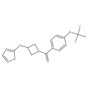 (3-(Thiazol-2-yloxy)azetidin-1-yl)(4-(trifluoromethoxy)phenyl)methanone结构式