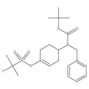 4-[[(1,1-Dimethylethoxy)carbonyl](phenylmethyl)amino]-1-cyclohexen-1-yl 1,1,1-trifluoromethanesulfonate结构式