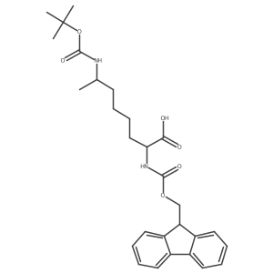 (2S)-7-[[(1,1-Dimethylethoxy)carbonyl]amino]-2-[[(9H-fluoren-9-ylmethoxy)carbonyl]amino]octanoic acid结构式