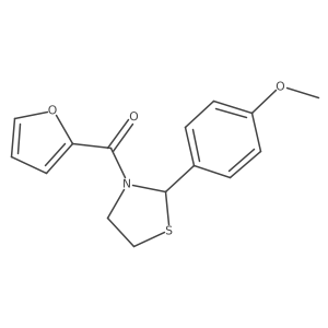 Furan-2-yl(2-(4-methoxyphenyl)thiazolidin-3-yl)methanone Structure