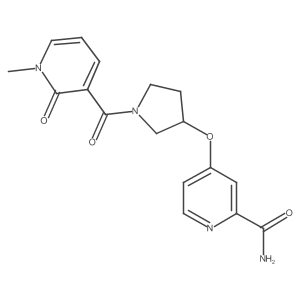 4-((1-(1-Methyl-2-oxo-1,2-dihydropyridine-3-carbonyl)pyrrolidin-3-yl)oxy)picolinamide结构式