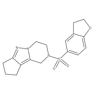 2-((2,3-dihydrobenzofuran-5-yl)sulfonyl)-2,3,4,7,8,9-hexahydro-1H-cyclopenta[3,4]pyrazolo[1,5-a]pyrazine结构式
