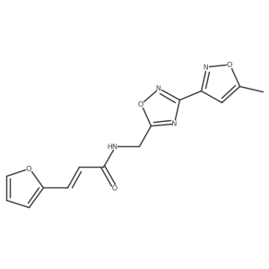 (E)-3-(furan-2-yl)-N-((3-(5-methylisoxazol-3-yl)-1,2,4-oxadiazol-5-yl)methyl)acrylamide Structure