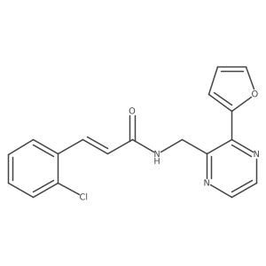 (E)-3-(2-chlorophenyl)-N-((3-(furan-2-yl)pyrazin-2-yl)methyl)acrylamide结构式