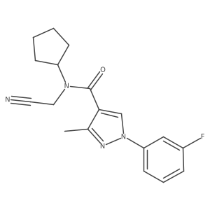 N-(cyanomethyl)-N-cyclopentyl-1-(3-fluorophenyl)-3-methyl-1H-pyrazole-4-carboxamide Structure
