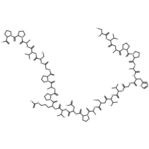 L-Proline, L-seryl-L-threonyl-L-alanyl-L-prolyl-L-prolyl-L-alanyl-L-histidylglycyl-L-valyl-L-threonyl-L-seryl-L-alanyl-L-prolyl-L-alpha-aspartyl-L-threonyl-L-arginyl-L-prolyl-L-alanyl-L-prolylglycyl-L-seryl-L-threonyl-L-alanyl-L-prolyl-结构式