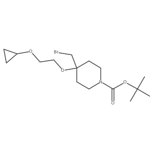 Tert-butyl 4-(bromomethyl)-4-(2-cyclopropoxyethoxy)piperidine-1-carboxylate结构式