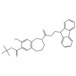 8-tert-butyl 4-(9H-fluoren-9-yl)methyl 7-amino-2,3,4,5-tetrahydro-1,4-benzoxazepine-4,8-dicarboxylate Structure