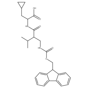 3-cyclopropyl-2-{2-[({[(9H-fluoren-9-yl)methoxy]carbonyl}amino)methyl]-3-methylbutanamido}propanoic acid Structure