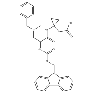 2-(1-{3-[benzyl(methyl)amino]-2-({[(9H-fluoren-9-yl)methoxy]carbonyl}amino)propanamido}cyclopropyl)acetic acid Structure