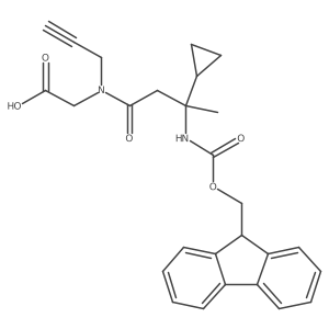 2-[3-cyclopropyl-3-({[(9H-fluoren-9-yl)methoxy]carbonyl}amino)-N-(prop-2-yn-1-yl)butanamido]acetic acid结构式