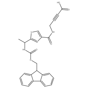 4-({2-[1-({[(9H-fluoren-9-yl)methoxy]carbonyl}amino)ethyl]-1,3-thiazol-4-yl}formamido)but-2-ynoic acid结构式