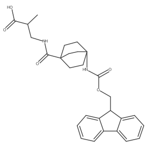 3-{[4-({[(9H-fluoren-9-yl)methoxy]carbonyl}amino)bicyclo[2.2.2]octan-1-yl]formamido}-2-methylpropanoic acid结构式