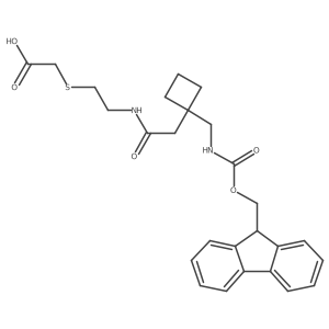 2-{[2-(2-{1-[({[(9H-fluoren-9-yl)methoxy]carbonyl}amino)methyl]cyclobutyl}acetamido)ethyl]sulfanyl}acetic acid Structure