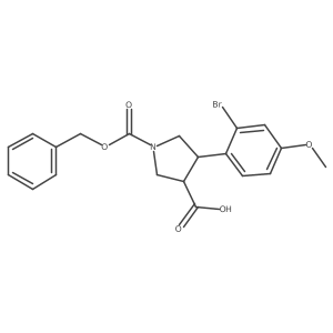 1-[(Benzyloxy)carbonyl]-4-(2-bromo-4-methoxyphenyl)pyrrolidine-3-carboxylic acid结构式