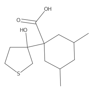 1-(3-Hydroxythiolan-3-yl)-3,5-dimethylcyclohexane-1-carboxylic acid结构式
