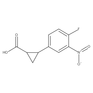 rac-(1R,2R)-2-(4-fluoro-3-nitrophenyl)cyclopropane-1-carboxylic acid Structure