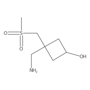 3-(Aminomethyl)-3-(methanesulfonylmethyl)cyclobutan-1-ol结构式