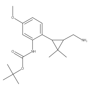 tert-butyl N-{2-[3-(aminomethyl)-2,2-dimethylcyclopropyl]-5-methoxyphenyl}carbamate Structure