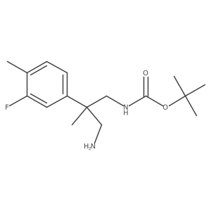 tert-butyl N-[3-amino-2-(3-fluoro-4-methylphenyl)-2-methylpropyl]carbamate结构式