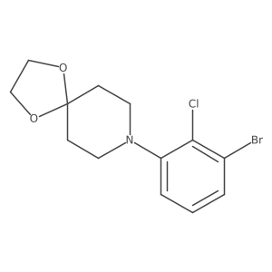 8-(3-Bromo-2-chlorophenyl)-1,4-dioxa-8-azaspiro[4.5]decane结构式