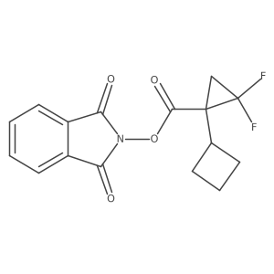 1,3-dioxo-2,3-dihydro-1H-isoindol-2-yl 1-cyclobutyl-2,2-difluorocyclopropane-1-carboxylate结构式