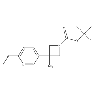 Tert-butyl 3-amino-3-(6-methoxypyridin-3-yl)azetidine-1-carboxylate结构式