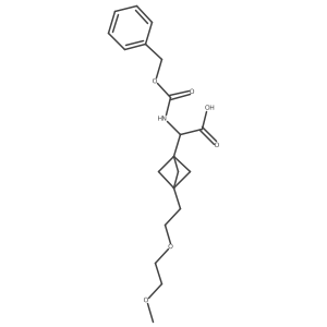 2-[3-[2-(2-Methoxyethoxy)ethyl]-1-bicyclo[1.1.1]pentanyl]-2-(phenylmethoxycarbonylamino)acetic acid Structure