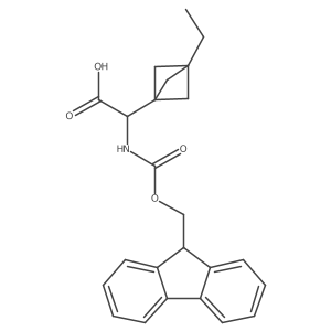 2-(3-Ethyl-1-bicyclo[1.1.1]pentanyl)-2-(9H-fluoren-9-ylmethoxycarbonylamino)acetic acid结构式
