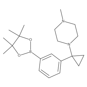 1-Methyl-4-(1-(3-(4,4,5,5-tetramethyl-1,3,2-dioxaborolan-2-yl)phenyl)cyclopropyl)piperazine Structure