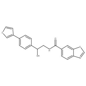 N-{2-hydroxy-2-[4-(thiophen-3-yl)phenyl]ethyl}-1,3-benzothiazole-6-carboxamide结构式