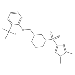 2-[[1-(1,2-Dimethylimidazol-4-yl)sulfonylpiperidin-3-yl]methoxy]-3-(trifluoromethyl)pyridine Structure